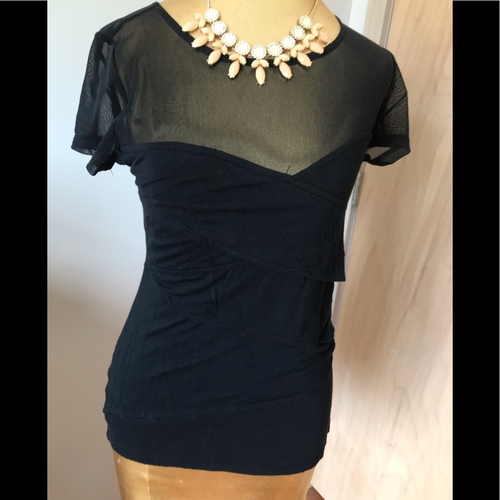 INC Black Ruffle Top